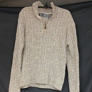 Oscar De La Renta Cream Cable Knit Turtleneck Sweater Size XL